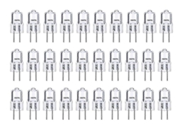 Lurelia Pack De 30 Lâmpadas Halógenas G4 20w 12v 2800k 300lm, Branco Quente, Regulável, 2 Pinos, Para Casa