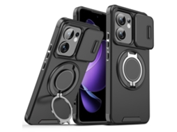 Lurelia Capa Magnética Para Oppo A6s 4g Com Suporte, Preto