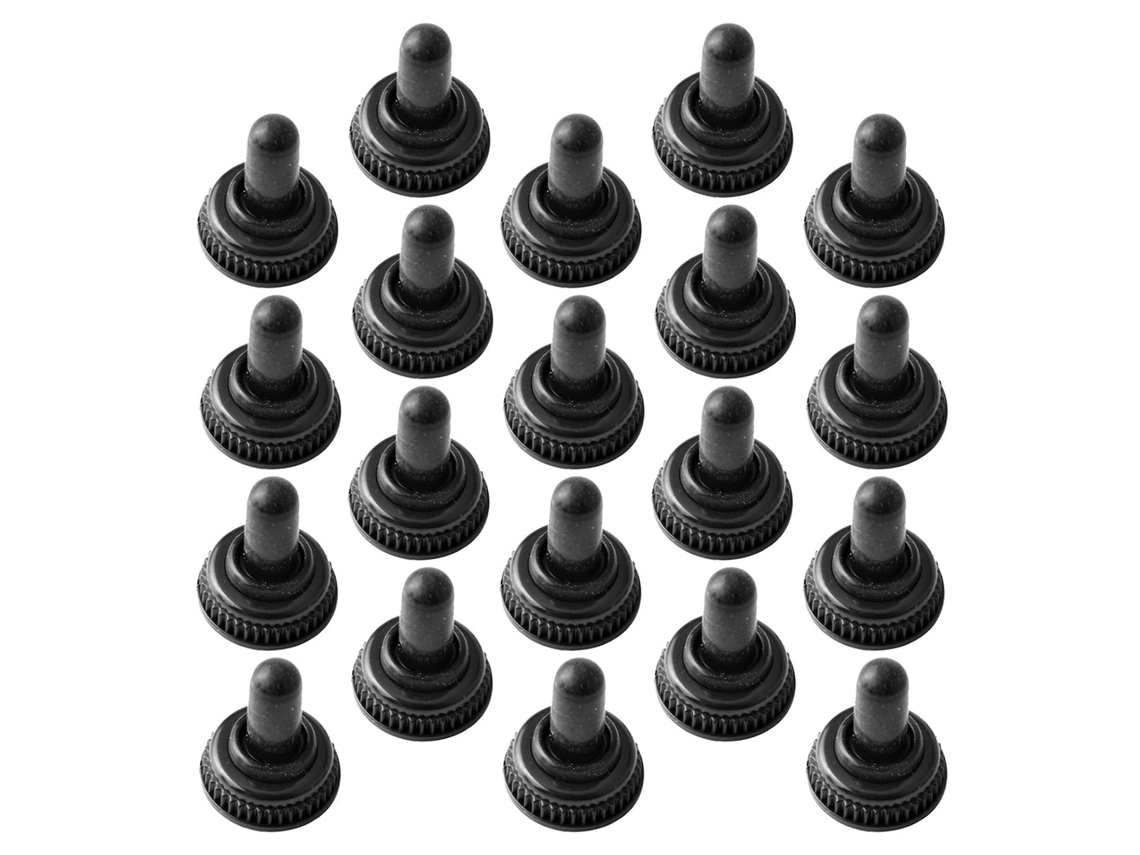 Conjunto De 30 Tampas De Silicone Pretas À Prova D'água Para Botões De Pressão De 6 Mm.