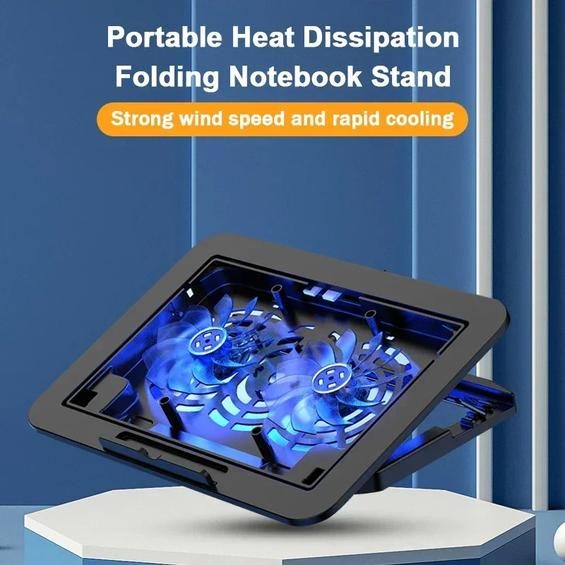Cooler ajustável MDUG para notebook gamer, 1200 Rpm, duas ventoinhas