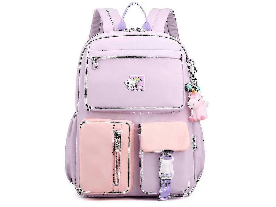 Mochila Escolar, Mochila De Estudante Do Ensino Médio, Mochila Pequena Roxa E Rosa Da Moda Olysi Shop