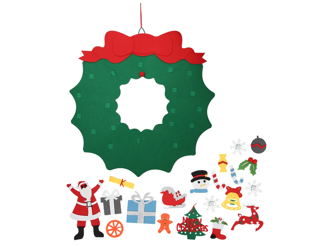 Enfeite De Natal De Feltro Round Para Parede Com Decoração Infantil Da Laxiscreed