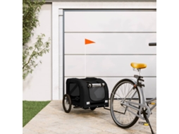 Vidaxl Reboque Bicicleta P/ Animais Tecido Oxford/ferro Preto