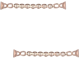 Conjunto De 2 Pulseiras Relógio Com Diamantes, Luxo, Em Aço