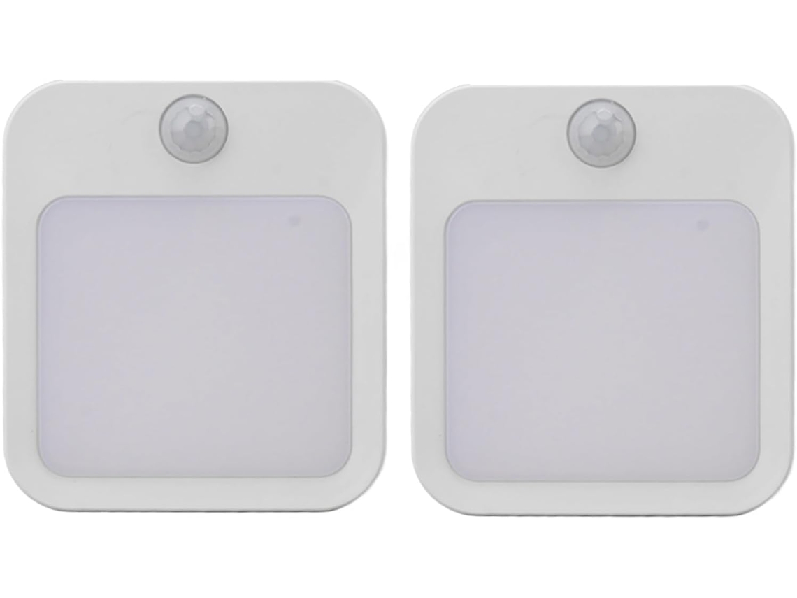 Conjunto De 2 Luminárias Parede Noturnas Com Sensor Movimento, Dimmer