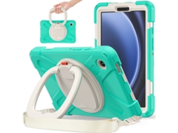 Capa Para Samsung Tab A9 8.7 Com Suporte Giratório De Silicone E Proteção Contra Quedas ) Verde Menta Sfushos (sm X110/x115 (2023)