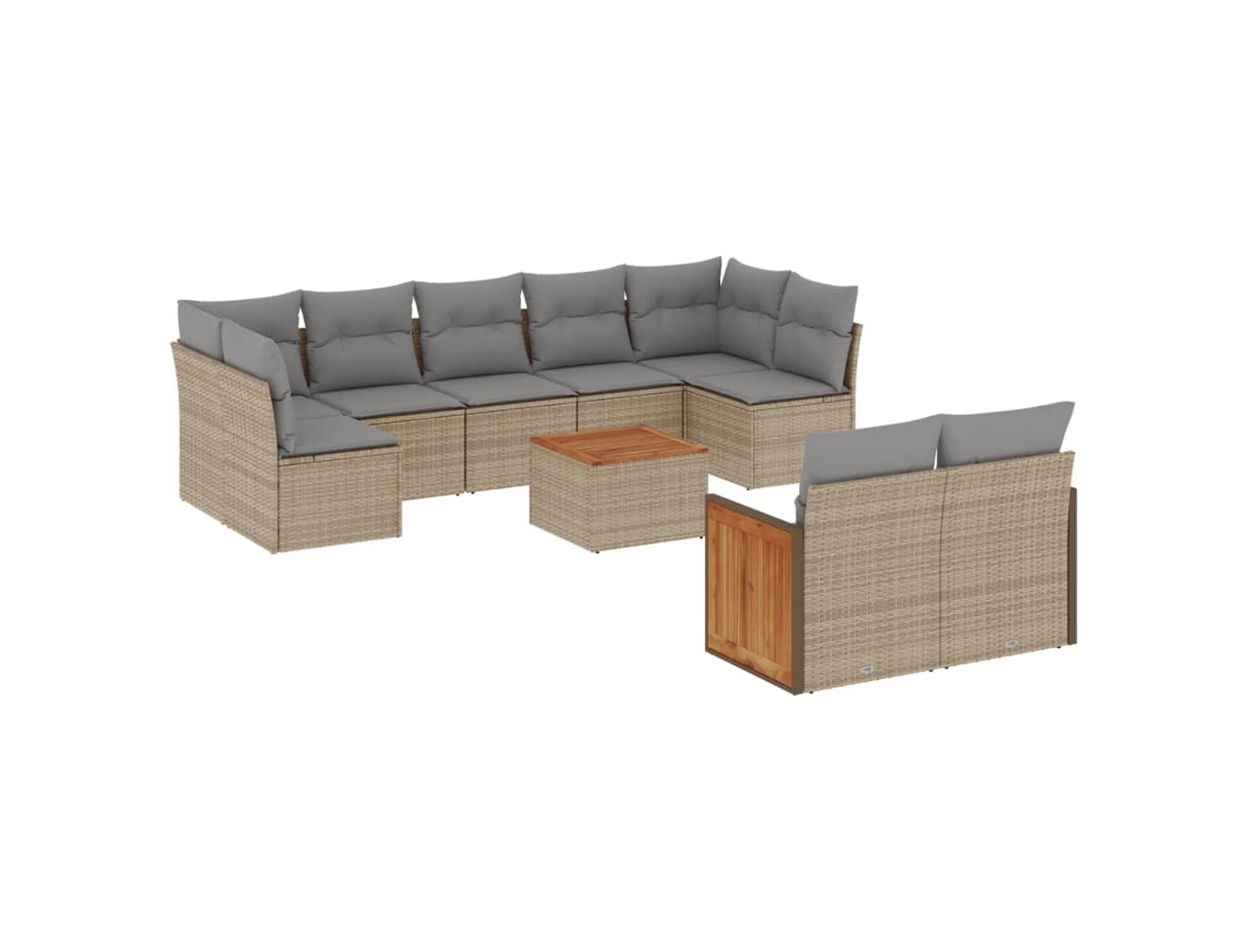Garden Sofa Set, Garden Sofa Sets Vidaxl Bege Rattan / Vime (n/a)