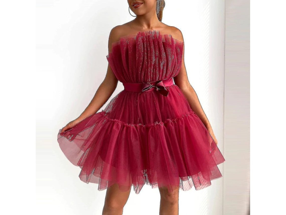 2026 vestido Corto de Tul Sin Mangas para Mujer Malla Solida Princesa Fiesta Casual Verano Primavera