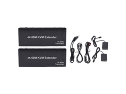 Extensor Kvm Usb Com Interface Multimídia Hd Transmite Vídeo 4k A 60hz Via Cabo Cat5e 6 7 Controle Mouse Teclado Plug Us
