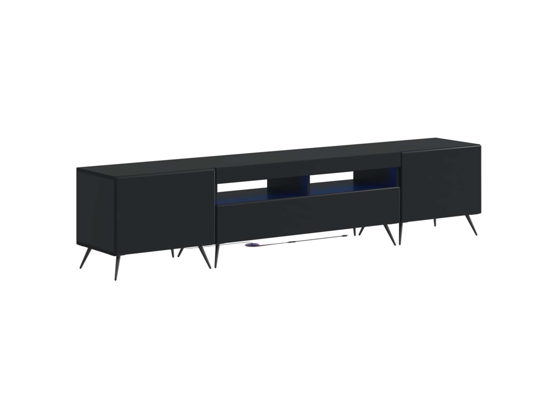 Vidaxl Armário De Tv Led De 5 Peças Preto Derivados De Madeira