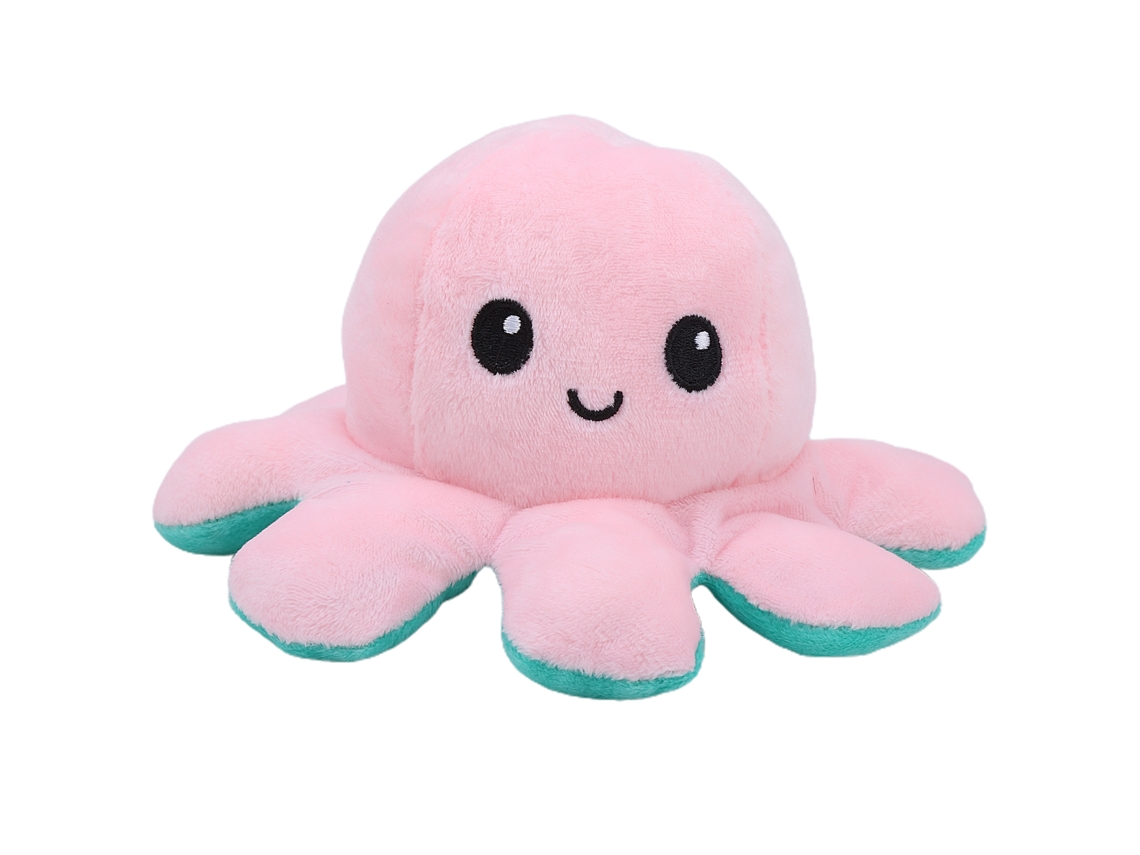 Ats muñeco de Peluche Pulpo Reversible de Doble Cara Animal Lindo Juguete de Peluche para Bebés Regalo (rosa Claroverde)