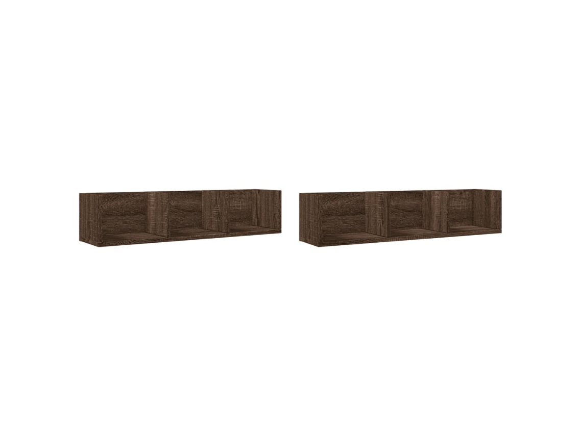 Wall Cabinet, Wall Cabinets Vidaxl Marrom Madeira Processada (75 X 18 X16,5 Cm)