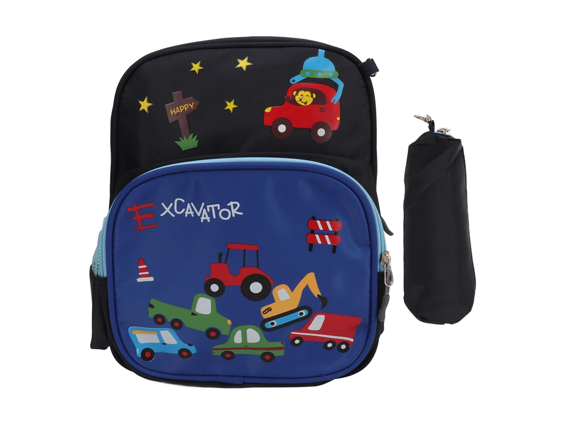 Mochila Infantil Com Correias Ajustáveis Leve Caricatura Carro Para Meninos Meninas Tamanho S