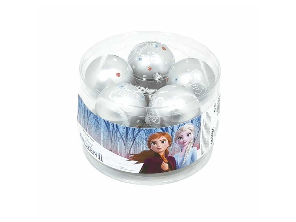 Bola de Natal Frozen Memories Prateado 10 Unidades Plástico (Ø 6