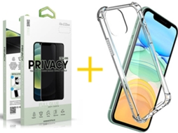 Capa + 1 Película de Vidro Anti-Spy iPhone 13 Pro SKYHE Gel Reforçado Transparente