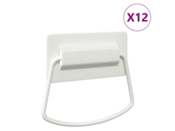 Conjunto 12 Maçaneta De Armário Vidaxl Branco Metal (85 X 45 Mm)