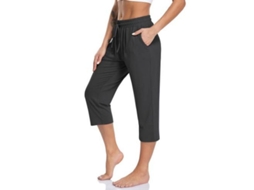 2026 pantalones Capri de Yoga para Mujer Sueltos Suaves Con Cordón Y Bolsillos para Entrenamiento Y Pijama Casual