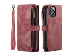 Capa De Couro Para Celular Carteira Para Cartõesvermelho - Iphone 16 E