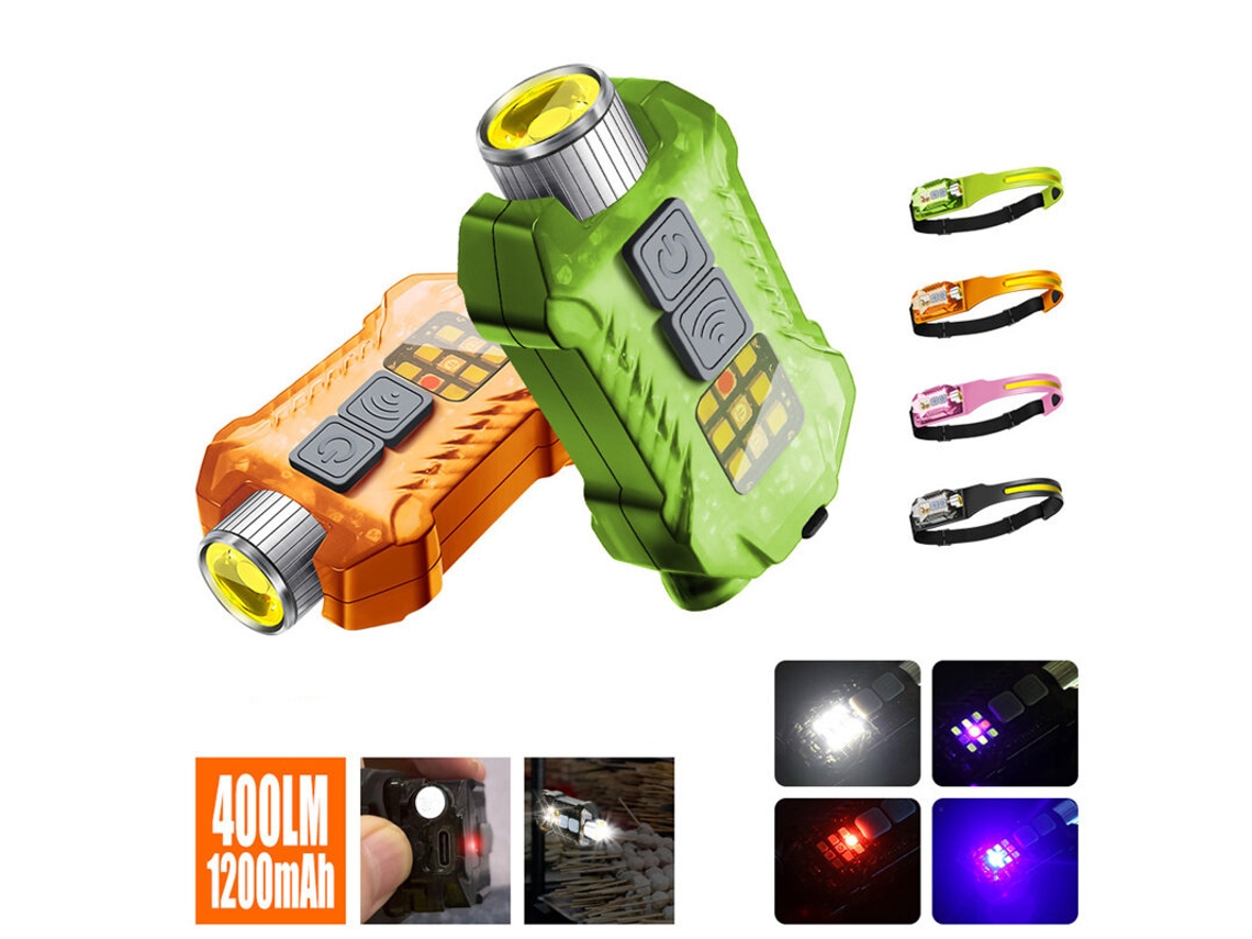 Lanterna De Cabeça Orangebight Led Cob Com Sensor Ímã Traseiro Luz Uv Recarregável Via Usb-c Luz De Trabalho Led Cob