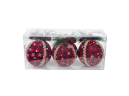 Bola De Natal Decorativa Com 3 Bolas De Espuma E Pinhas Simuladas