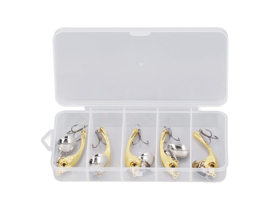 Lure Spinner Bait Fishing Lure Kit With Tackle Box Spinning Fish Attracting Metal Spoon Lure