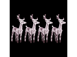 Vidaxl Renas De Natal 4 Pcs 160 Leds Acrílico Branco Quente