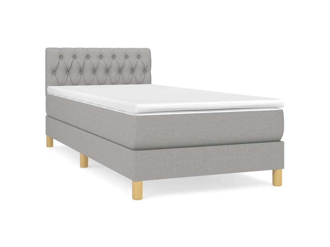 Cama com Molas/colchão 90x200 Cm Tecido Cinza claro MAISON EXCLUSIVE