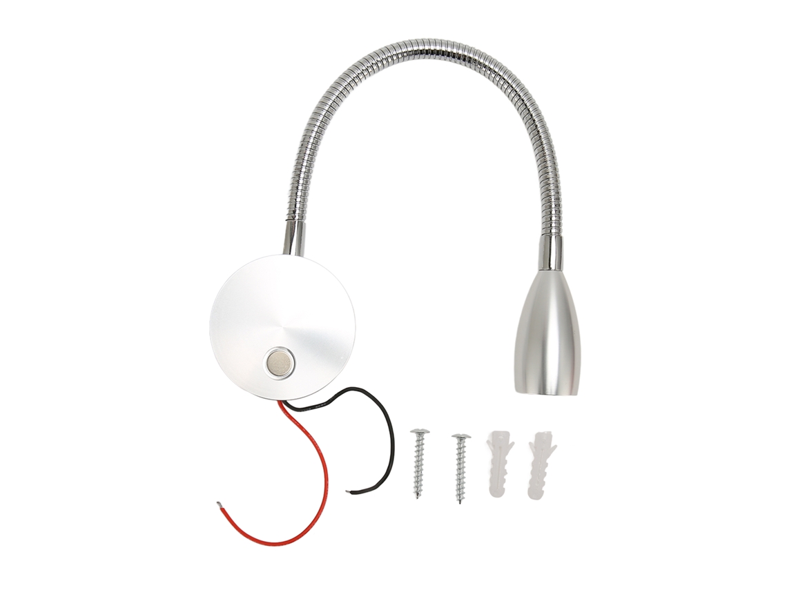 Rebe-lâmpada De Leitura De Cama Para Rv Com Pescoço De Cisne Led Porta Usb Tipo C Controle Táctil 12-24v Luz Suave Prata Caravana Barco