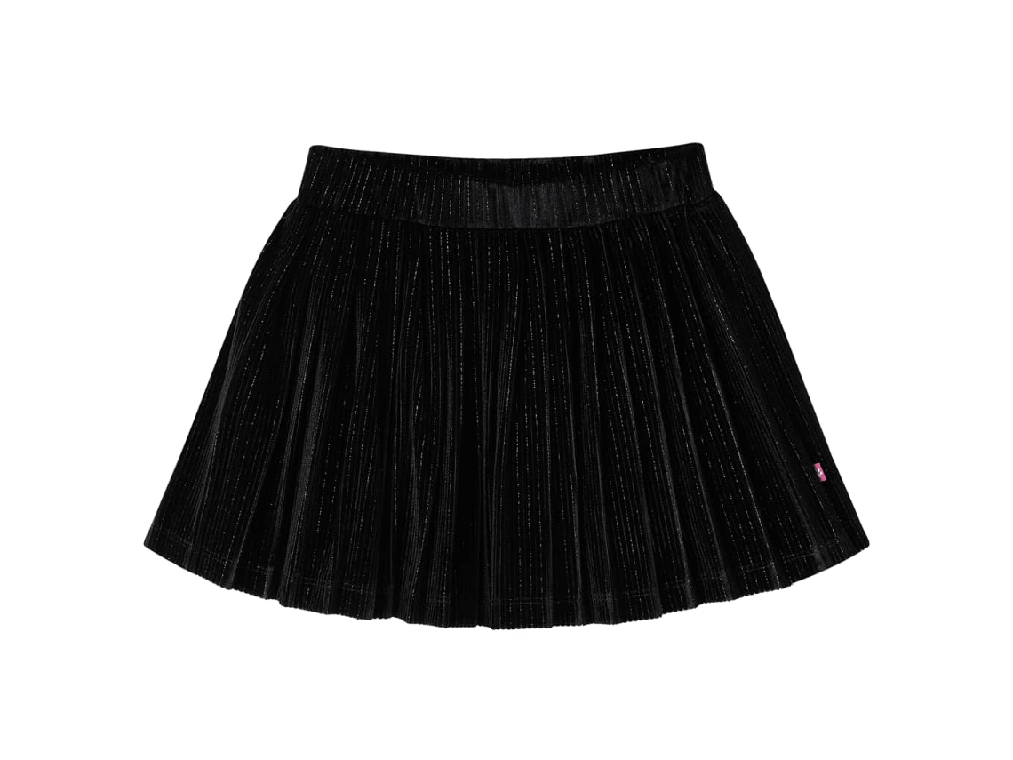 Saia Plissada Para Criança Com Lurex Preto 92