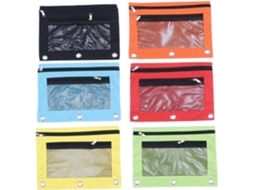 Estojo Para Lápis Nuobesty Com 6 Peças, Argolas, Bolso Com Zíper, Janela Transparente E Compartimentos.
