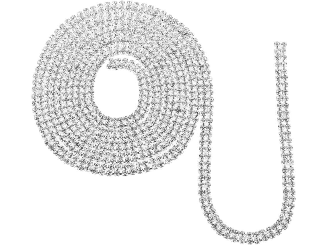 Corrente De Strass Diy, Branca, Ss12 2mm, 1 Jarda