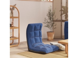Vidaxl Cadeira De Piso Dobrável Tecido Azul