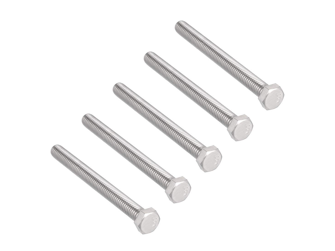 Parafusos Sextavados De Aço Inoxidável 304, 3/8-16 X 4 Polegadas,