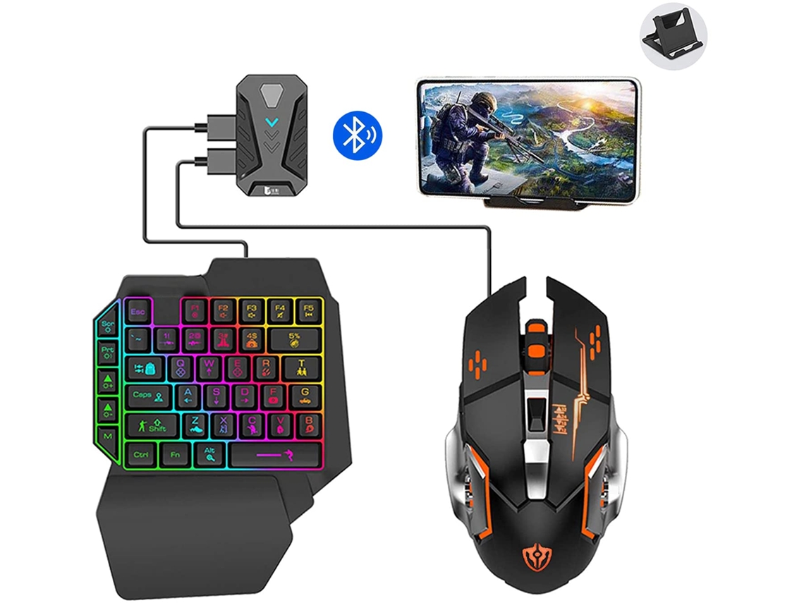 Kit Gaming Bluetooth para Smartphone Mix Elite Tcl Preto (Teclado + Rato + Receptor)