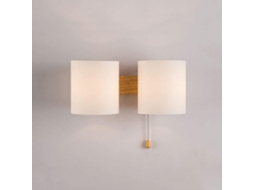 Aplique De Parede Em Madeira Maciça Estilo Japonês, Com Iluminação Led E Cúpula De Vidro, Ideal Para Sala De Estar E Quarto.