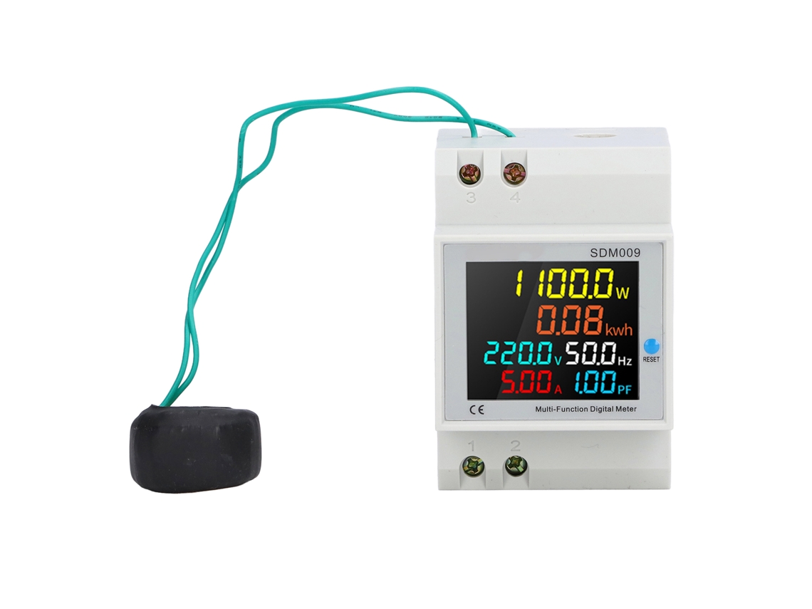 Medidor de Energia Monofásico Rail com Fator de Potência e Frequência Ac250‑450V