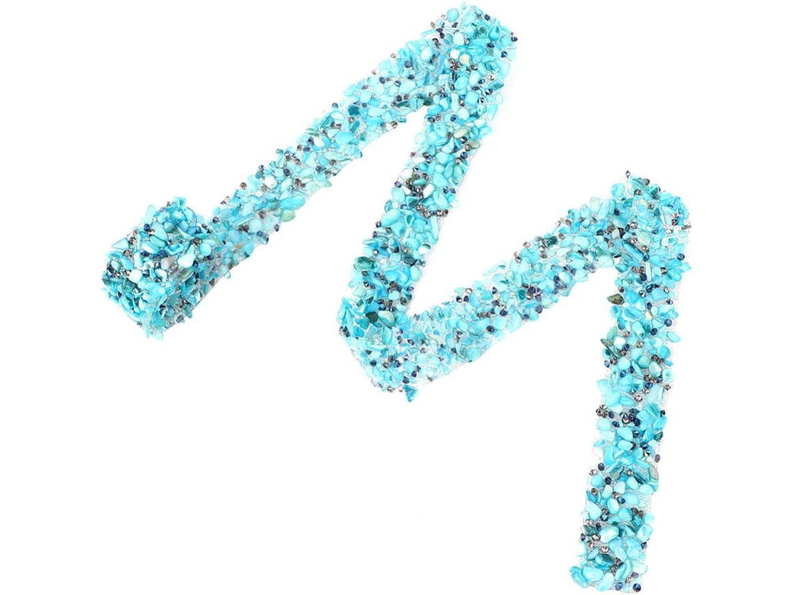 Corrente De Strass Autoadesiva Azul De 2 M Para Costura E Decoração.