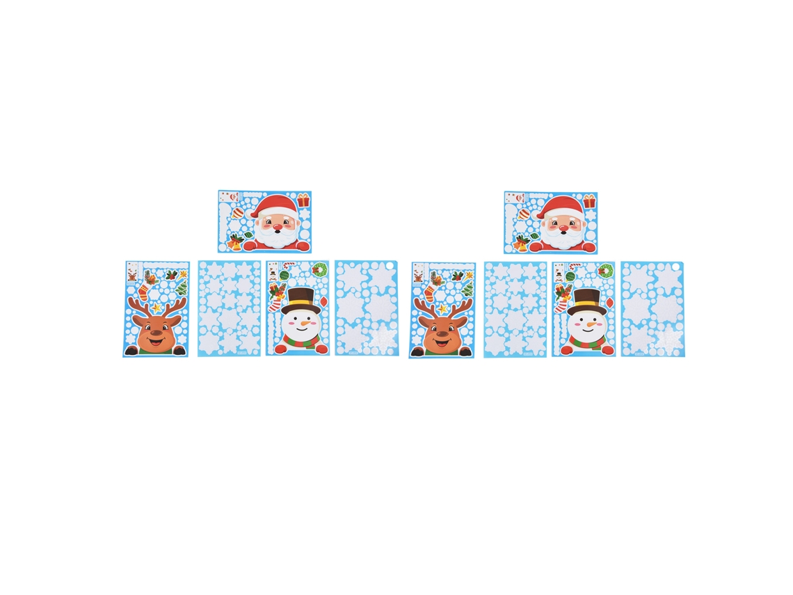 Conjunto de adesivos de Natal para janelas com veado e boneco de neve, decoração festiva LAXISCREED