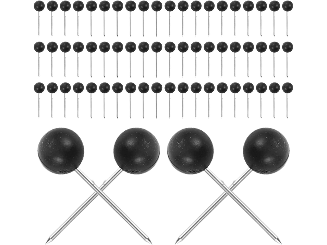 Jojofuny 800-tachinhas Pequenas De Aço Inoxidável Para Quadro Cortiça, Cabeça Redonda Preta, Marcadores De Mapa Precisos