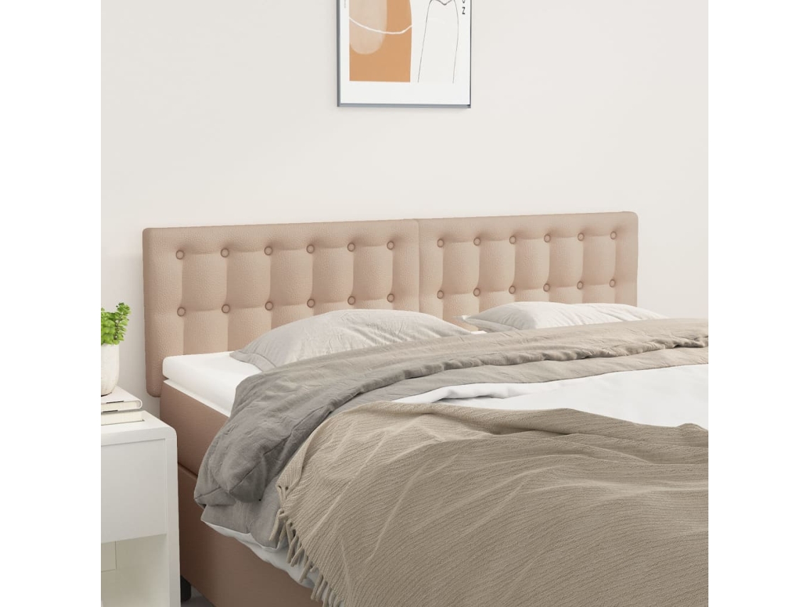Vidaxl Cabeceiras Cappuccino 144x5x78/88 Cm Couro Artificial