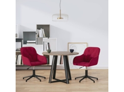 Vidaxl Cadeiras De Jantar Giratórias 2 Pcs Veludo Vermelho Tinto