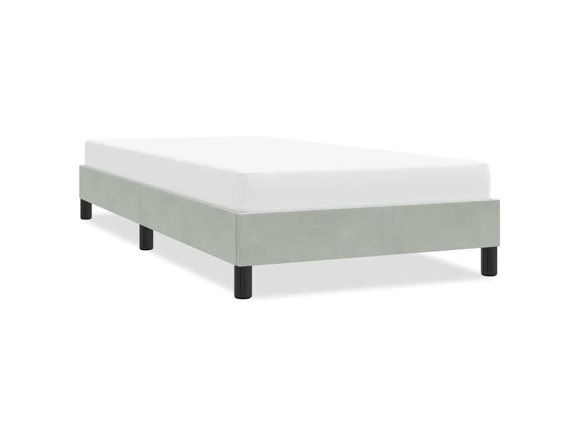 Vidaxl Estrutura De Cama Sem Colchão 100x220 Cm Veludo Cinzento-claro