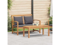 Vidaxl Banco Com Almofada Marrom E Cinza Escuro 110 X 66 X 76 Cm