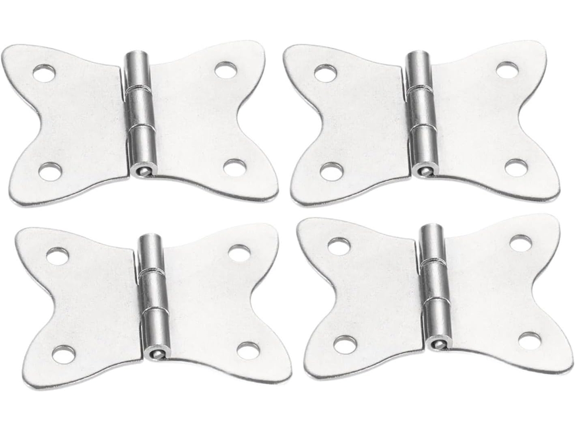 Conjunto De 4 Dobradiças Prateadas Para Porta Caixa Joias, Música