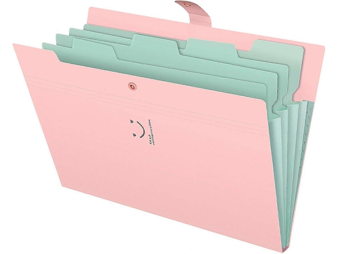 Pasta organizadora de papel expansível de plástico rosa Slowmoose, tamanho A4, para uso em escritório