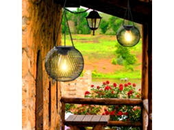Lanterna Solar Metal e Vidro AQUAFORGE, jardim, Led