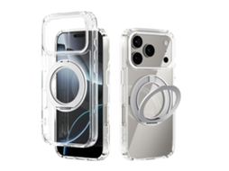 Capa Traseira Com Magsafe E Anel Para Celular Para Iphone 17 Pro - Transparente/branca
