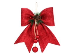 Laxiscreed Ornamento De Natal Com Laço Ouro E Pó Vermelho Para Decoração Festiva