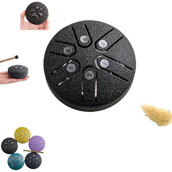 /ea/buddha Stones Mini Steel Tongue Drum 3 Tum Ljudläkande Trumset, Handpan Drum, 6 Toner Worry Free Ethereal Drum Aquaforge