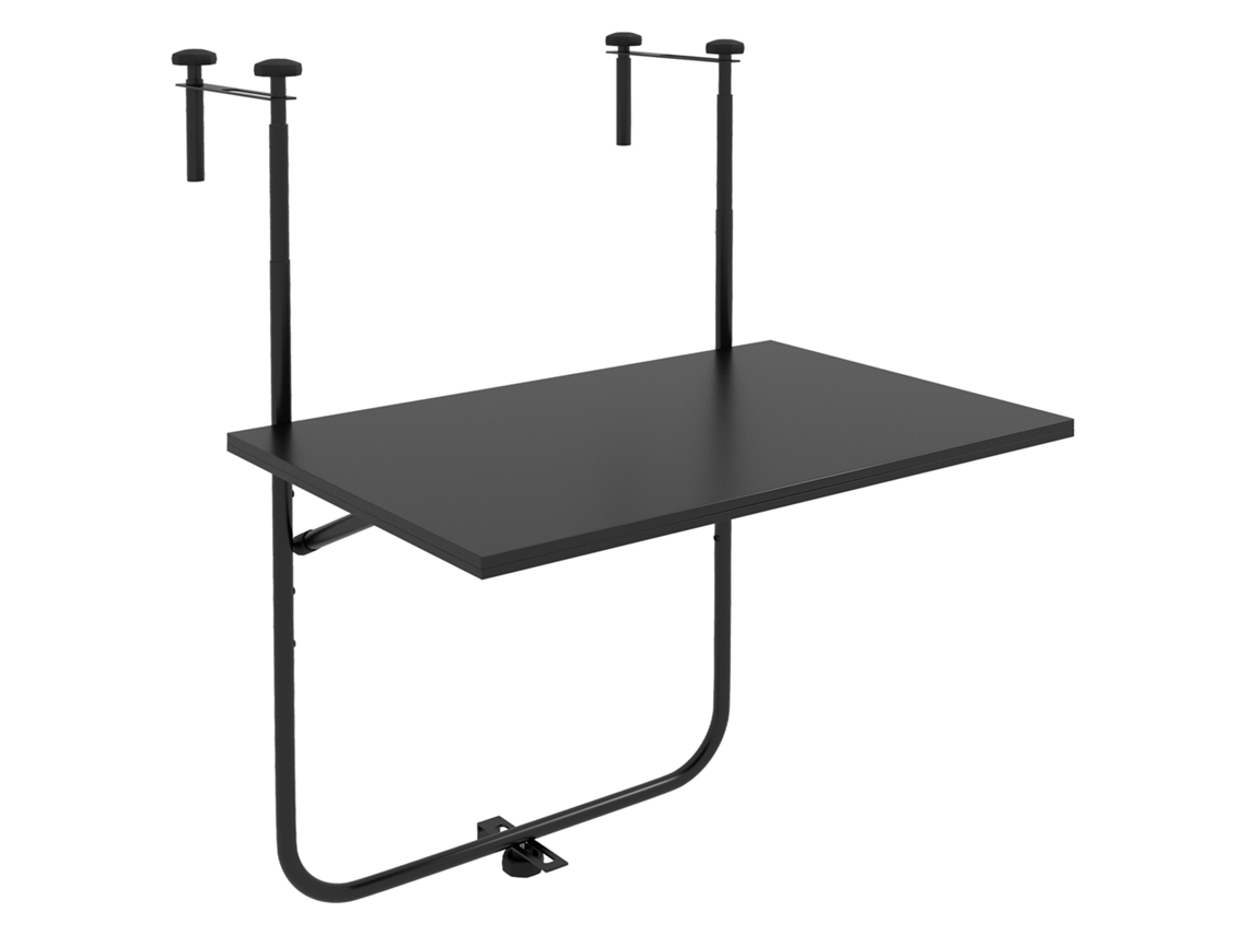 Mesa Ajustável e Dobrável para Varanda BTFORUS em Metal,62x60x85,5cm, preto